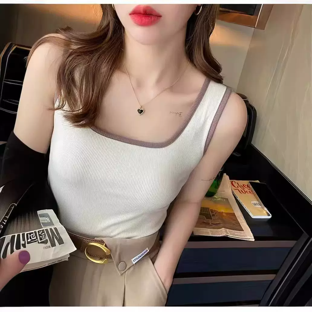 爆款吊带背心女内搭外穿无袖打底衫夏季螺纹背心修身遮副乳上衣女