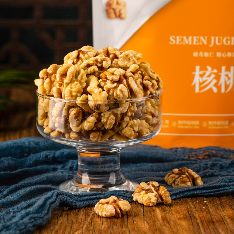焙盈熟核桃仁头路核桃肉孕妇零食去壳原味核桃仁250g果仁40袋/箱