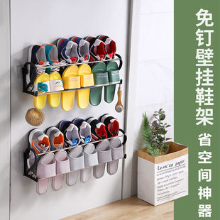 Door Rear Shoe Rack Hanging Punch-free Anti-theft Door Upper Shoe Storage Bathroom Toilet Sliding Shoe Rack Nail-free