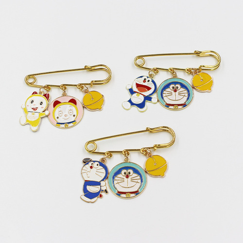 Cute Cartoon Doraemon Doraemon Brooch Pin Fixed Pin Badge Badge Bag Accessories Waist Buckle