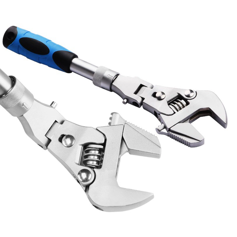 Многофункциональный 10-дюймовый выдвижной разводной ключ пять в одном, складной гаечный ключ с трещоткой, ключ для кондиционирования воздуха в ванной комнате