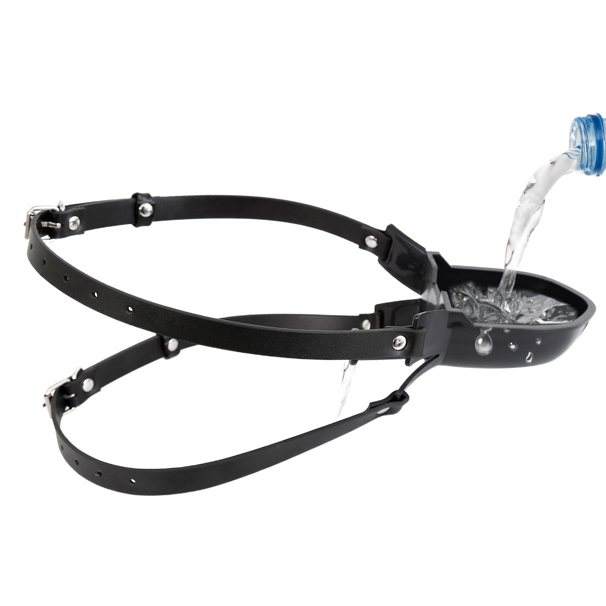 Juguetes sexuales Shengshui pu cuero boca enchufe macho Sm juguete embudo abridor de boca pasión juguete sexo adulto