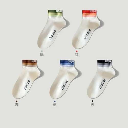 Striped Socks for Women: Spring/Summer Short-Style Sports & Casual Socks, Mesh Design, Breathable, Simple, and Versatile—Factory Direct