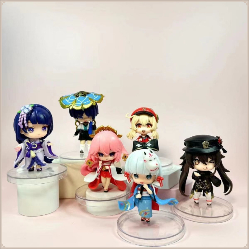 6款Q版二次元元神手办雷电将军散兵胡桃八重神子可莉公仔扭蛋摆件
