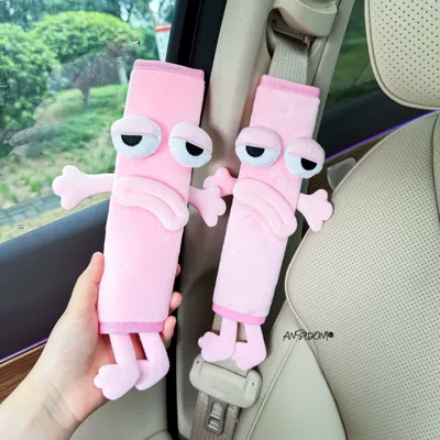Sürətlər qutusu və əl tormozu başlıqları – Meo Xiaochairen Car Seat Belt Shoulder - meo-pink-little-firewood-man-pink-velvet-shoulder-pads-two-pieces