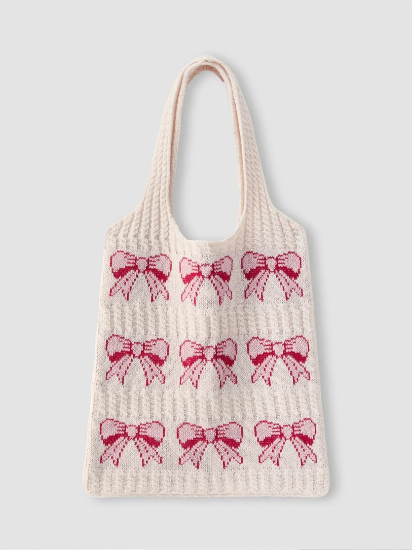Women's Knitted Shoulder Bag Large Preppy Style Fireworks Pattern_voghion.com