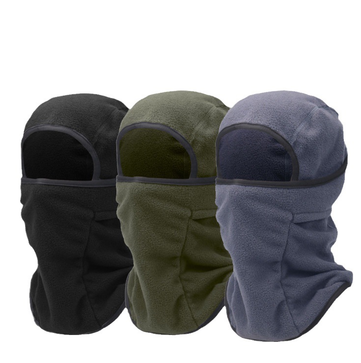 Autumn and Winter Hat Thick Polar Fleece Outdoor Fleece Mask Ski Hat Men's and Women's Helmet Hat Riding Headgear