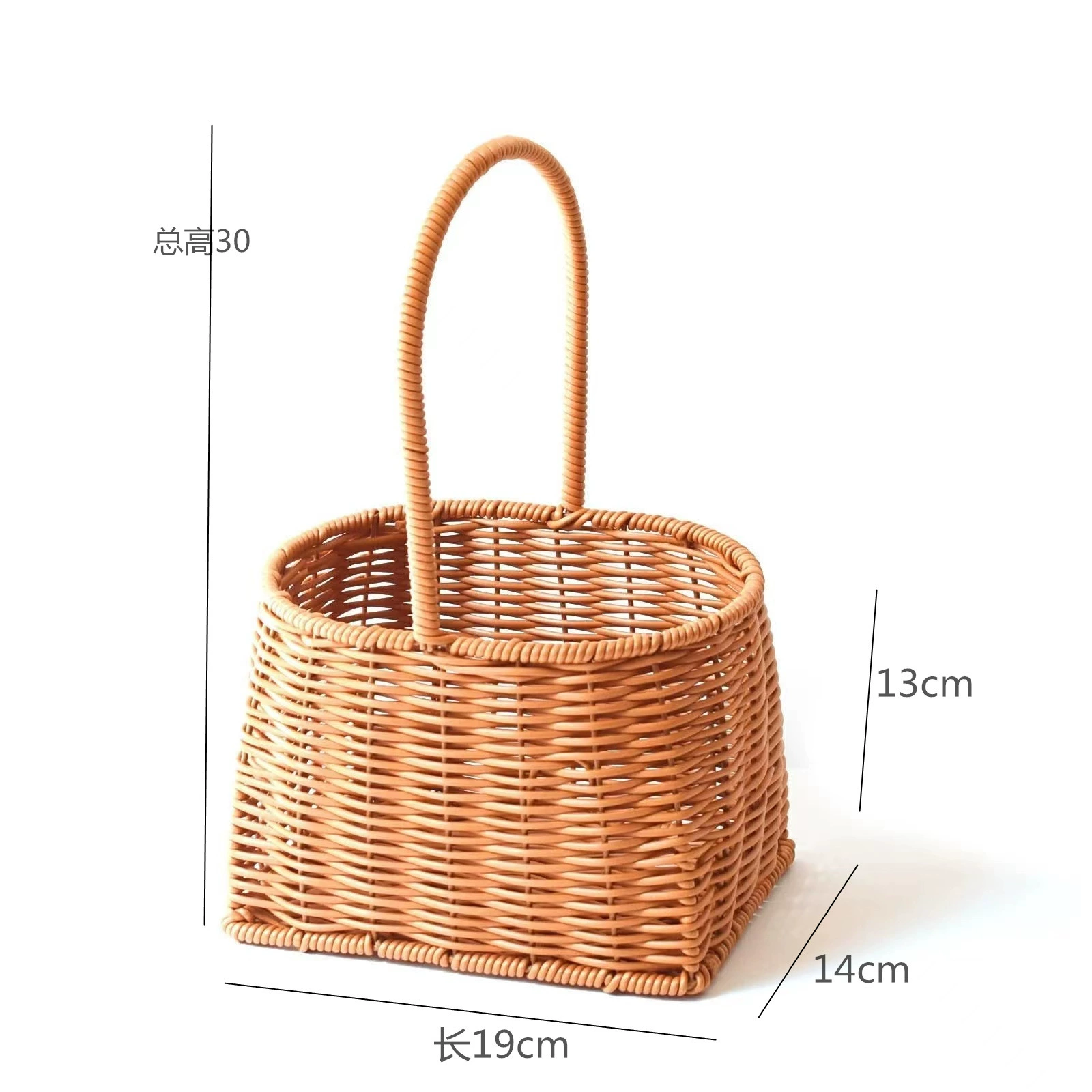 Woven basket flower-shaped, handheld flowerpot