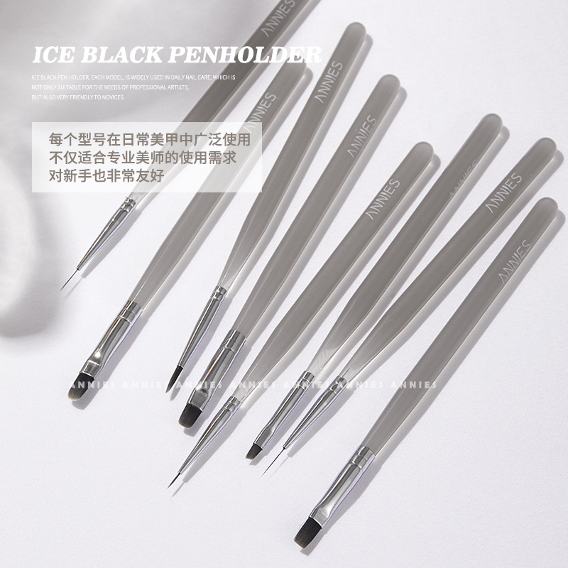 Enni Shibing Negro Una serie de alta gama traje de pincel de uñas pintado dibujo línea pintura fototerapia pluma para salón de uñas