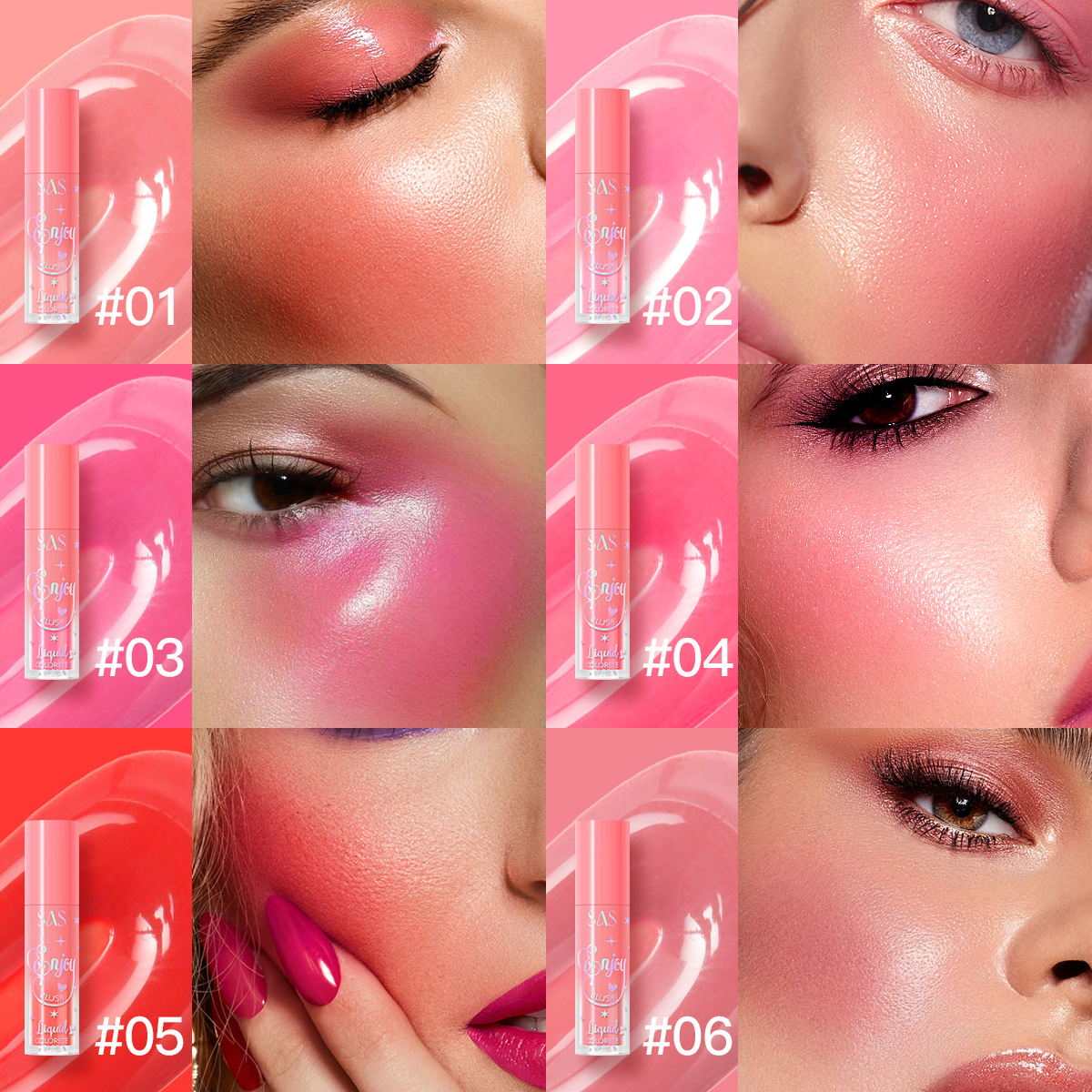 SAS transfronterizo especial maquillaje de belleza venta caliente desarrollo de color impermeable líquido natural blush SAC164