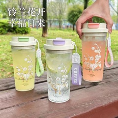 Summer High-Endurance Dual-Drink Mouth Large Capacity Plastic Cup Portable Heat-Resistant Straw Direct Drinking Coffee Cup Gift Cup