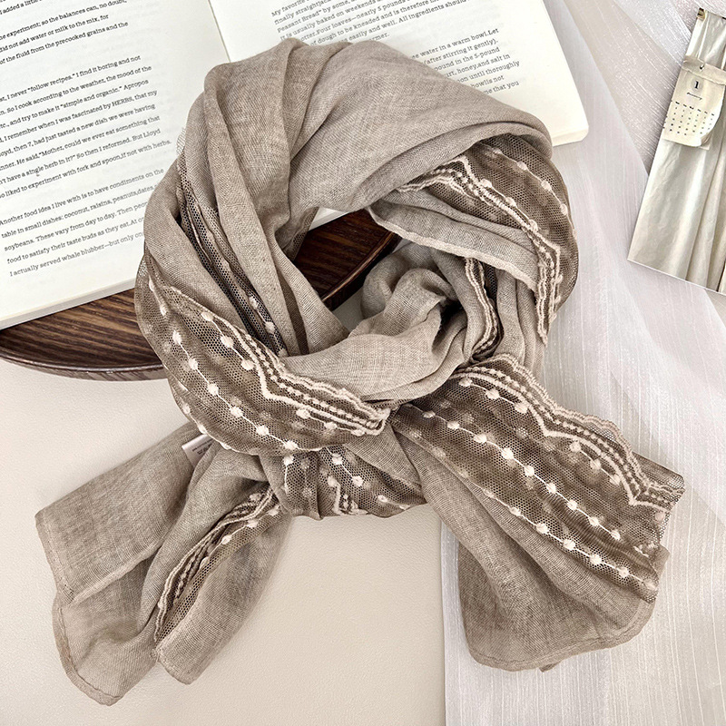 Bufandas de invierno de alta calidad nicho de diseño de algodón y lino cuello turístico bufandas bufandas al por mayor