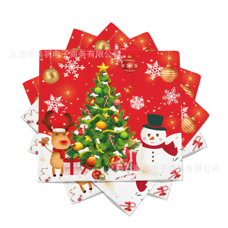 【在庫あり】クロスボーダー クリスマス サンタクロース ペンギン 雪だるま パーティー ティッシュ 使い捨てプリント ナプキン メーカー|undefined