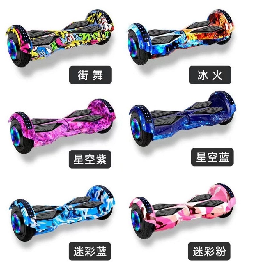 8inch Электрический балансировочный автомобиль Интеллектуальный двухколесный автомобиль для детей и взрослых Мобильность Соматосенсорный самобалансирующийся автомобиль Bluetooth Музыка Светящийся