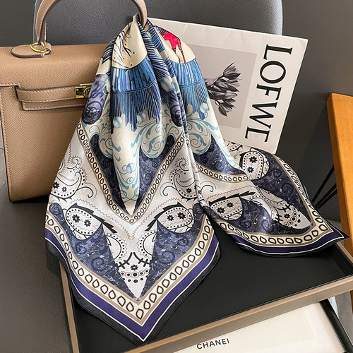  spring and autumn new Korean style cashew temperament silk square scarf for women dual-use mulberry silk shawl gift scarf gauze scarf