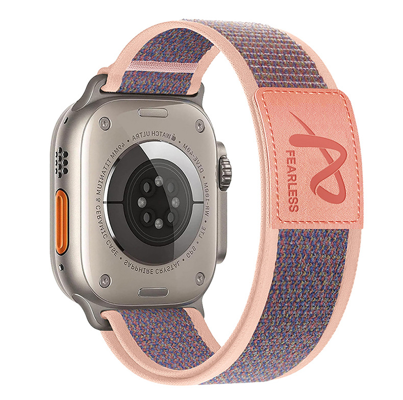 Nylon wild-diameter leather label loop watch strap is suitable for Apple watch series S6789Ultr undefined