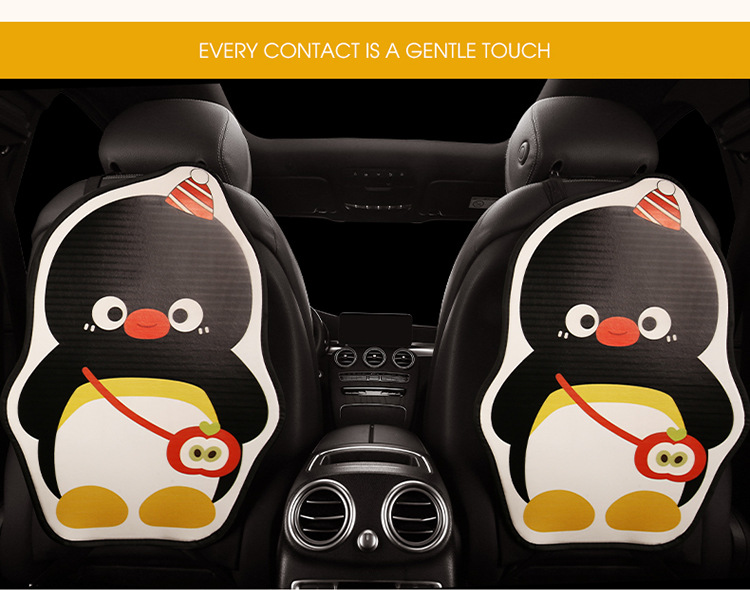 Penguin Cute Lady Cartoon Car Seat Back Anti-Kick Pad Car Seat Back Anti-Fouling Pad Anti-Dirty Pad
