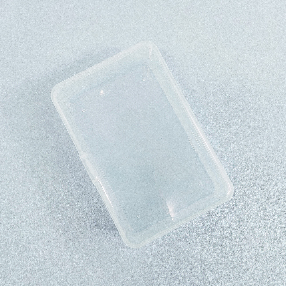 Caja de almacenamiento de PP transparente accesorios pequeños caja de plástico titular de la tarjeta caja conjunto de tarjeta de película titular de la tarjeta