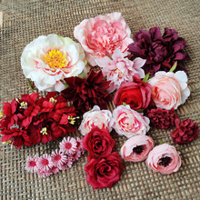 花海大世界diy手作素仿真花花朵婚庆花墙 头饰配件油画风格材料包