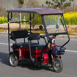 电动三轮车车棚雨篷加厚全透明封闭休闲小巴士折叠冬季挡风