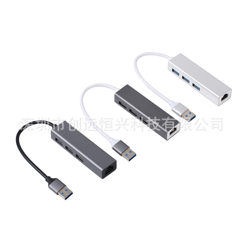 Usb3.0ギガドライブ無料ネットワークカード3ポート付きusb 3.0 hub回転rj45外付け有線アルミ合金ネットワークカード|undefined