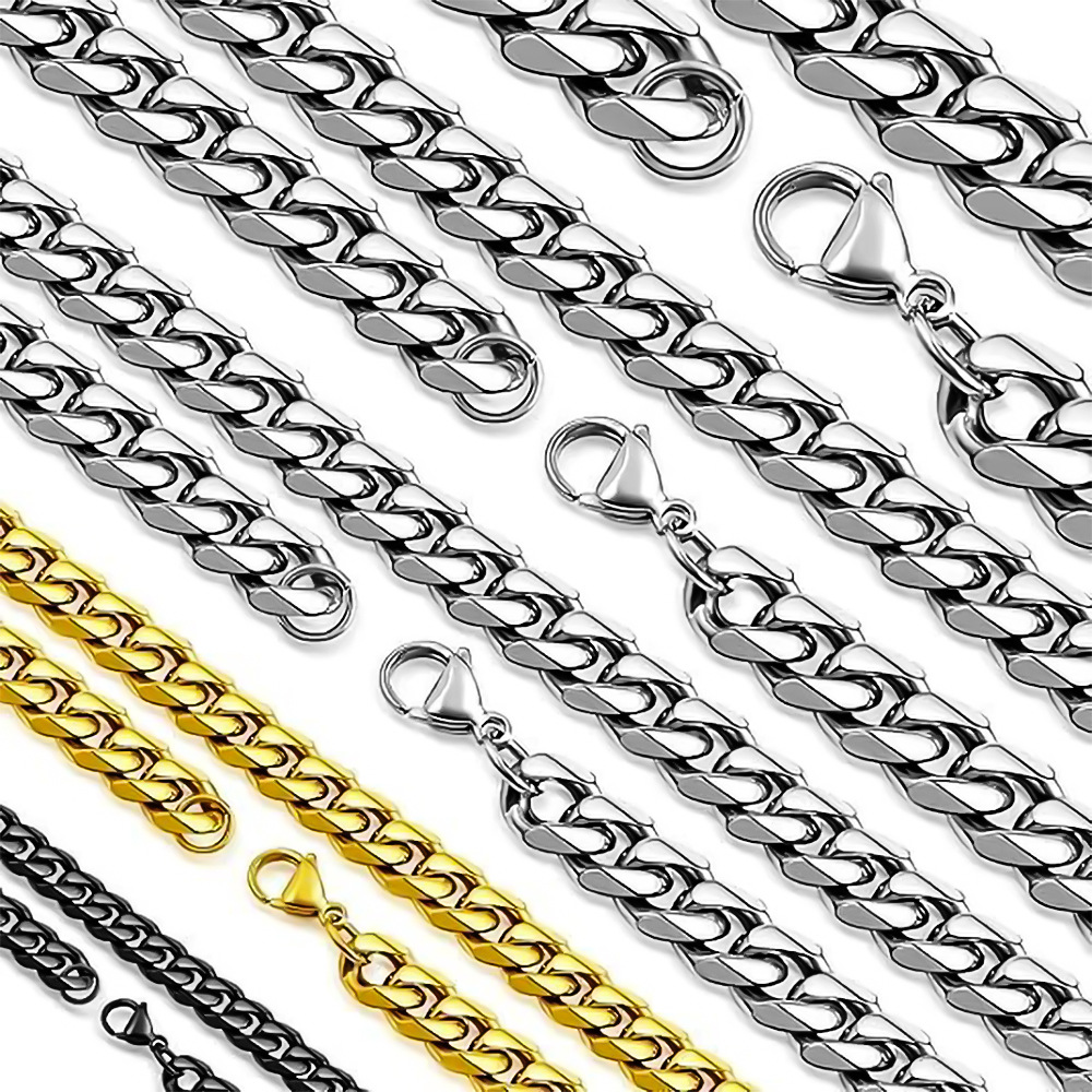 Korean Style Hip-Hop Necklace for Men, Trendy Cuban Chain for Women, Personalized Titanium Steel Stainless Steel Chain, Hip-Hop Jewelry