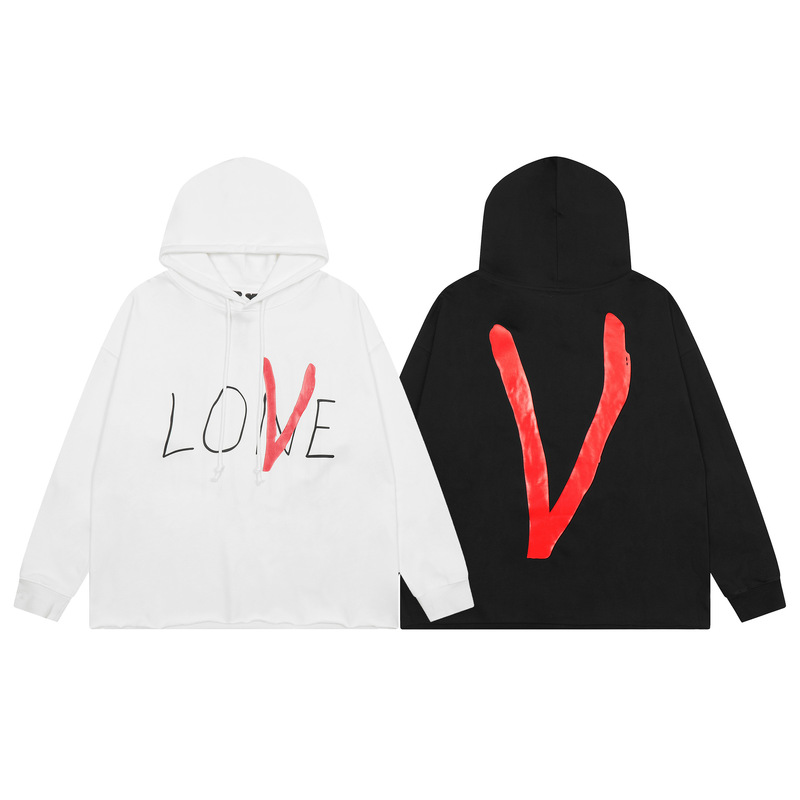 2023 autumn and winter New V @ LONE Valentine's Day limited large V-shaped female hooded sweater one wholesale delivery