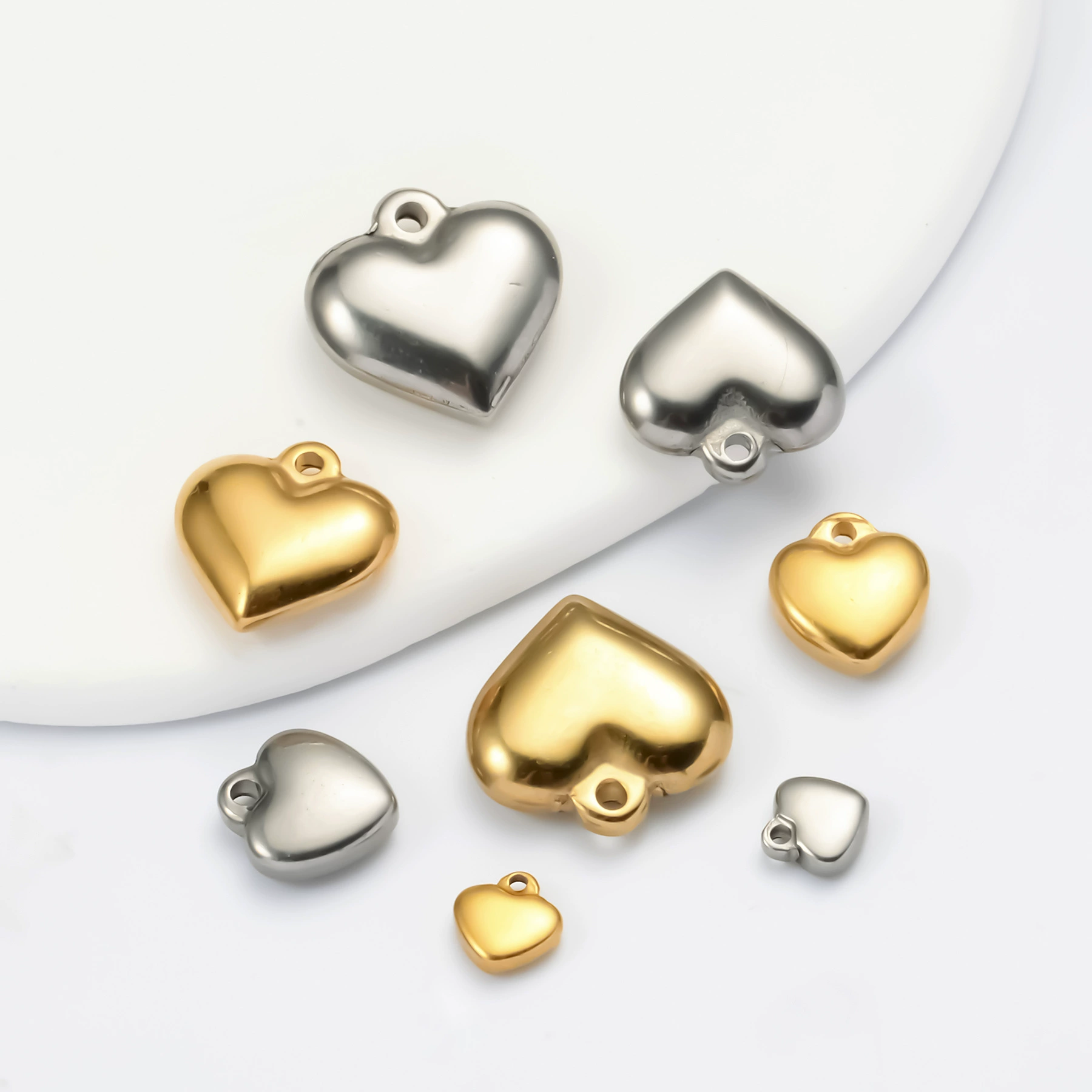 Pendant stainless steel heart-shaped, accessory, accessories, necklace and bracelet, simple and elegant design, wholesale