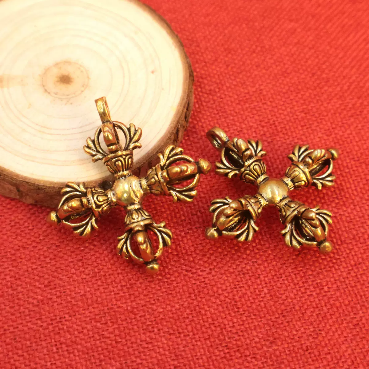 手工黄铜十字金刚杵宗教保平安护身法器挂件护身法器饰品