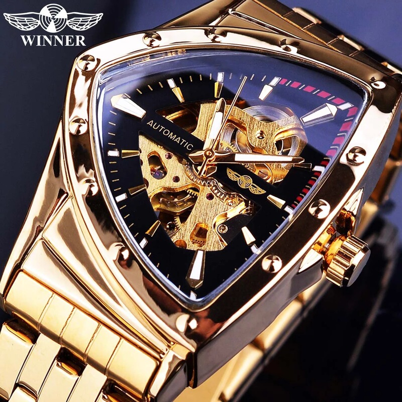 New winner European and American style men's fashion casual hollow triangle automatic mechanical watch wholesale