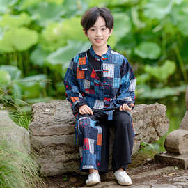 国庆中秋唐装现货上新痞帅男童汉服春秋季古风新品唐装一件代发