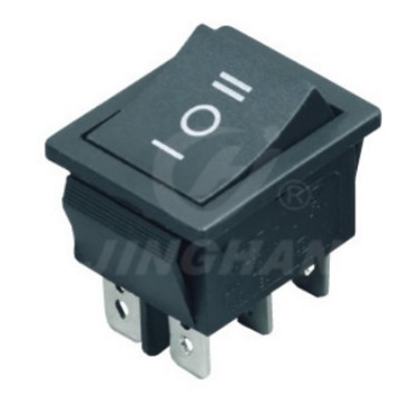 厂家直销KCD4大开关 六脚3档翘板开关