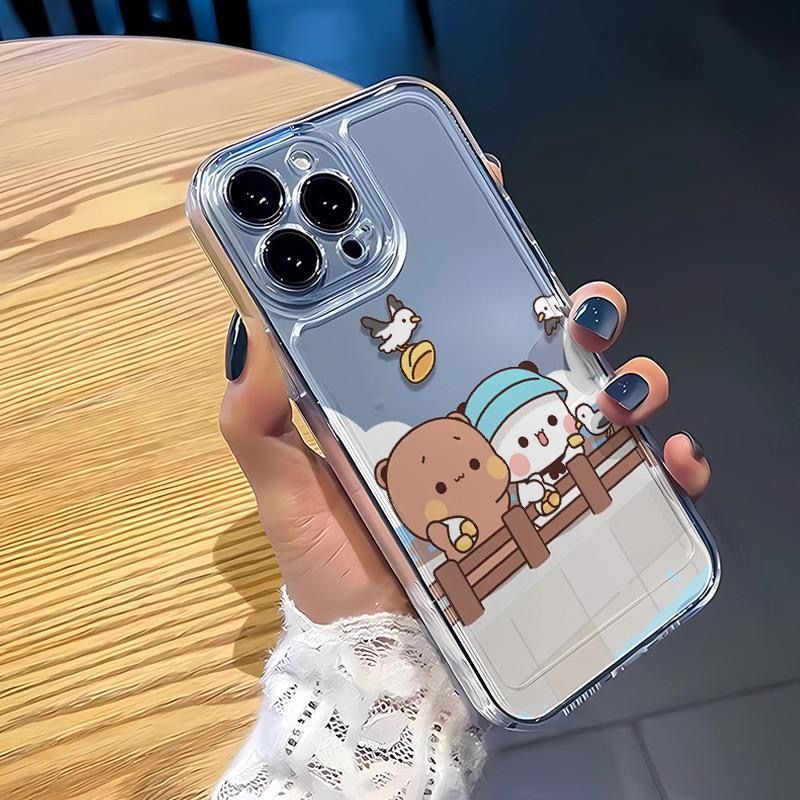 Yi Er Bu Bu Is Suitable for Apple 16/15Pro Mobile Phone Case 14 Anti-Fall 13/12 Transparent 11/XS Soft Case 7/8