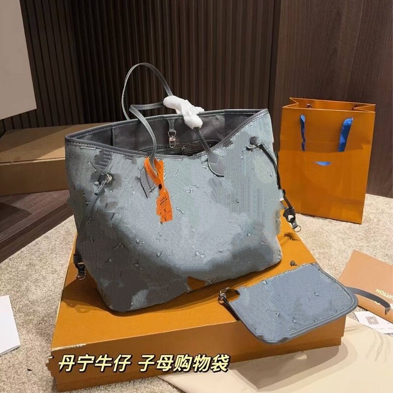 驴家包包印花丹宁托特大容量包包2025新款单肩包女通勤时尚女士|undefined