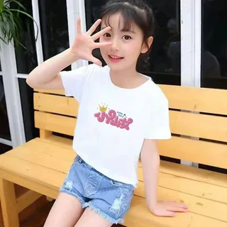 纯棉短袖T恤女童夏季新款大童中童小女孩洋气体恤女宝宝儿童上衣
