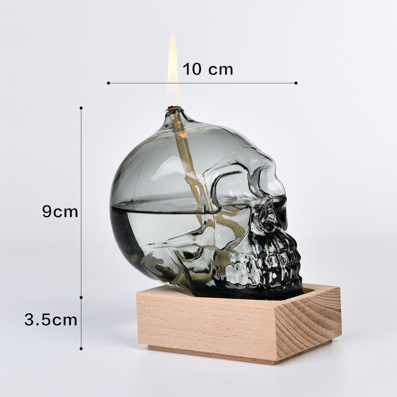 Cráneo creativo de hueso de cristal candelabro decoración nórdico romántico simple moderno hogar escritorio lámpara de mantequilla libre de humo