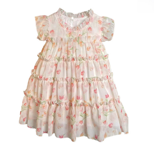 Ladies' summer dress  new model Korean version little girl princess dress children's baby children's skirt stylish