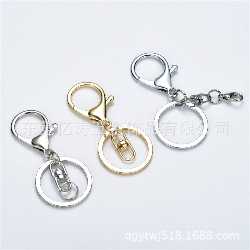Double-layer glossy keychain stainless steel