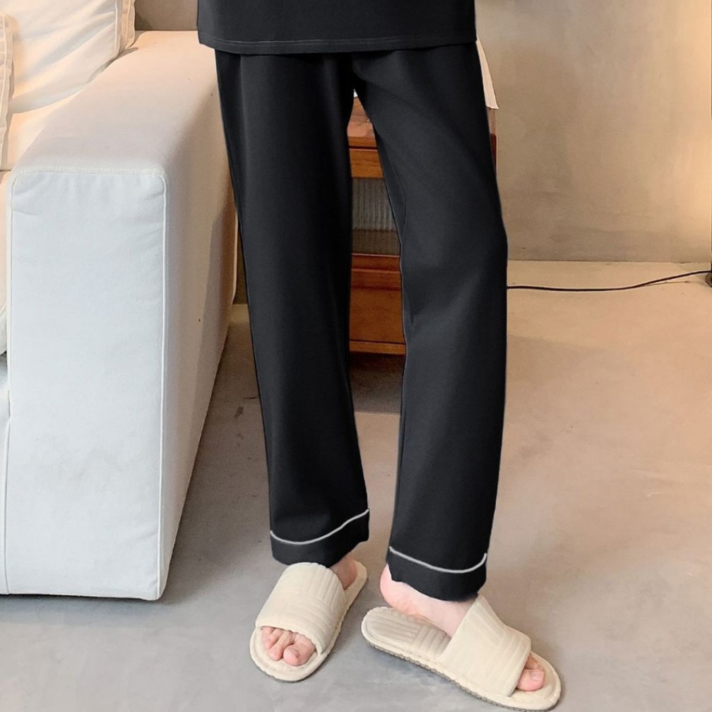 Pantalones de pijama de tamaño grande para hombres primavera y otoño casuales pantalones largos de color sólido para niños adolescentes pantalones caseros sueltos se pueden usar fuera