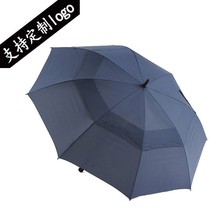 30寸全纤维双层雨伞透气抗风高尔夫伞商务长柄伞加印logo广告伞