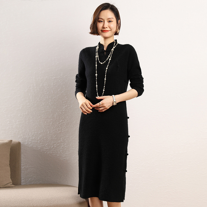 Demi-season cashmere dress