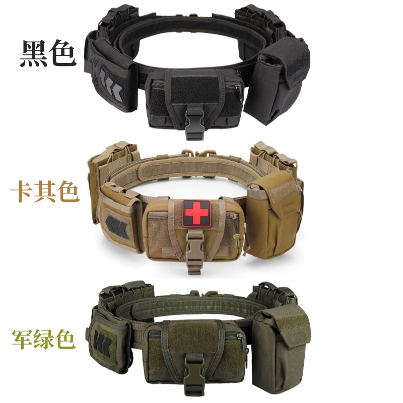 Cross-Border Multifunctional Five-Piece Set of Tactical Multifunctional Belt Combination Girdle Equipment Belt Accessories Bag Tactical Waist Bag