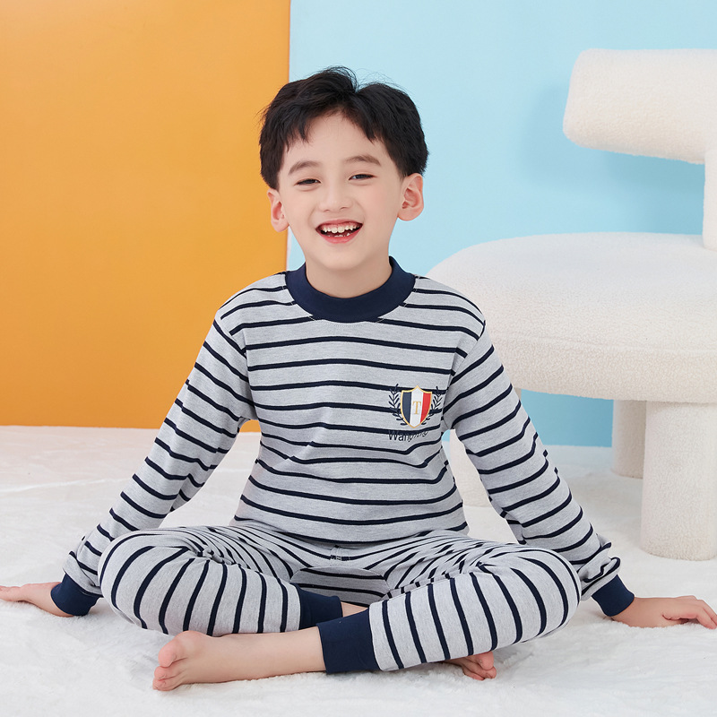 Ropa de otoño para niños pantalones largos traje Algodón Suéter para niños pantalones de algodón ropa interior cálida para niñas Cubierta de suéter de algodón para niños medianos y grandes