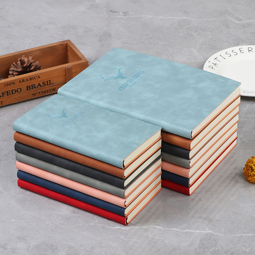 a5 soft leather notebook wholesale simple deer head notebook A6 hand ledger student high-looking notebook can add LOGO