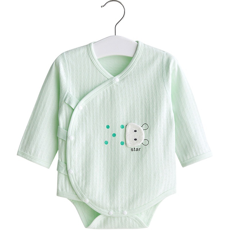 Mameluco para bebé de primavera, otoño y verano, de algodón puro, manga larga, triangular, ropa para recién nacidos, unisex, mono para bebé