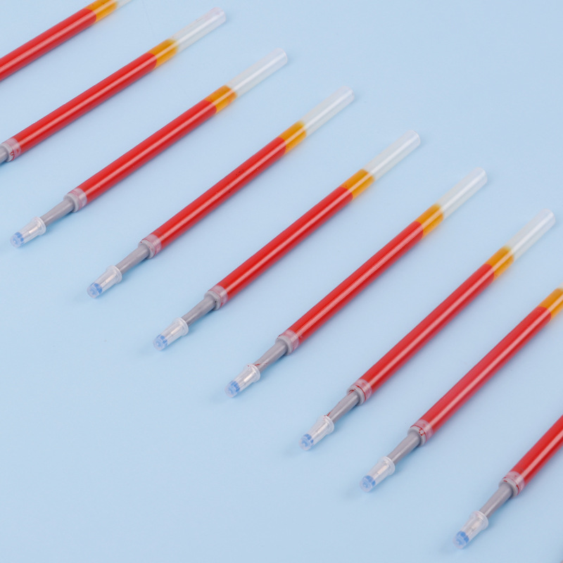 The red bullet-shaped pen tip was pressed.