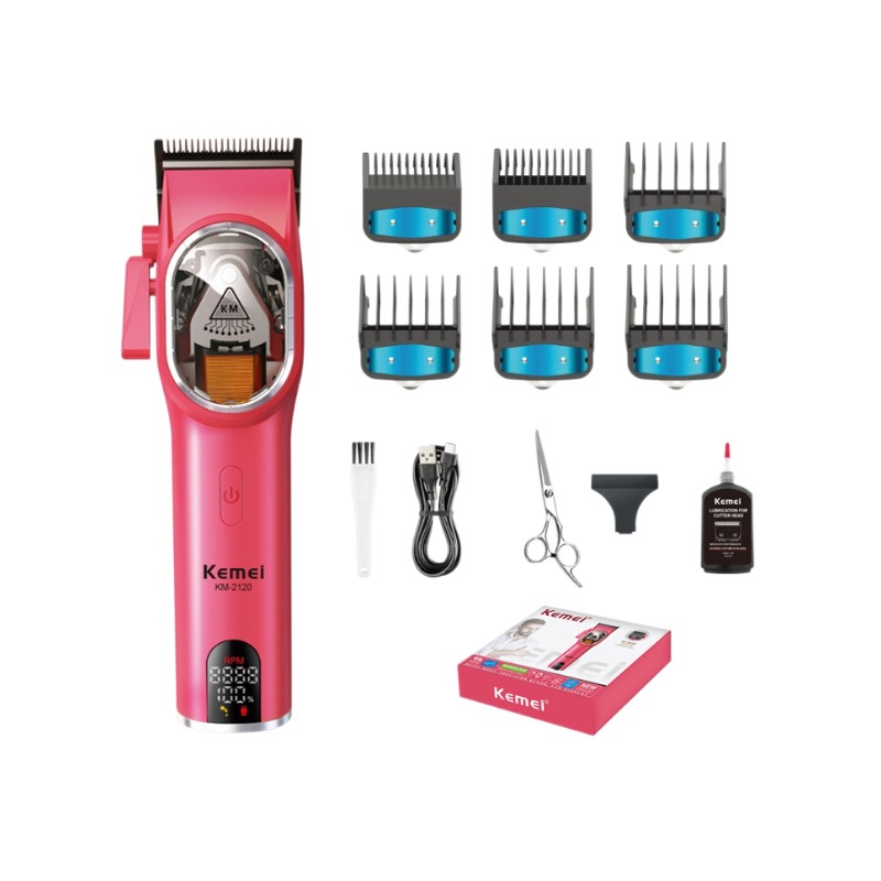 Corte de pelo Kemei profesional de visualización digital de corte de aceite de alta potencia tijeras eléctricas tijeras de afeitar KM - 2120