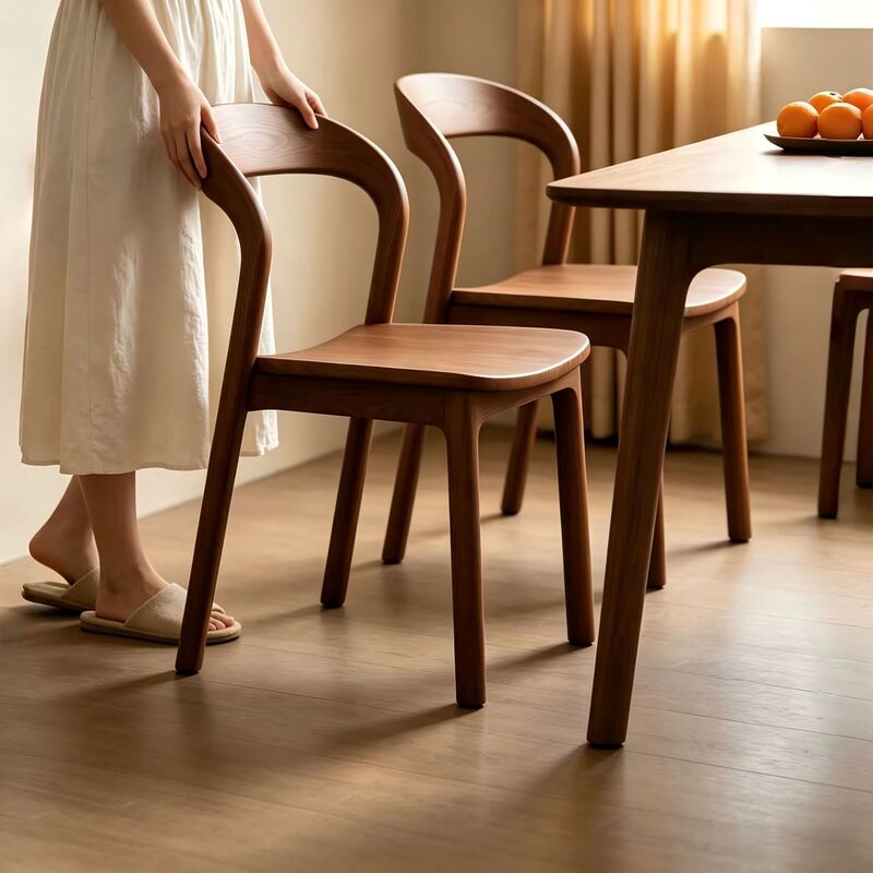 Solid wood dining chairs, vintage-style chairs for home use, Italian minimalist stools with backrests, dining table and chair sets, small armchairs Solid wood dining chairs, vintage-style chairs for home use, Italian minimalist stools with backrests, dining table and chair sets, small armchairs