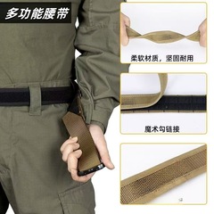 跨境新款战术内腰带软腰带便捷多功能百搭通勤尼龙腰带粘贴式腰