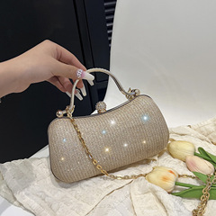 Banquet bag dinner bag women's chain shoulder metal handbag diamond light luxury fashion ins evening dress women's bag